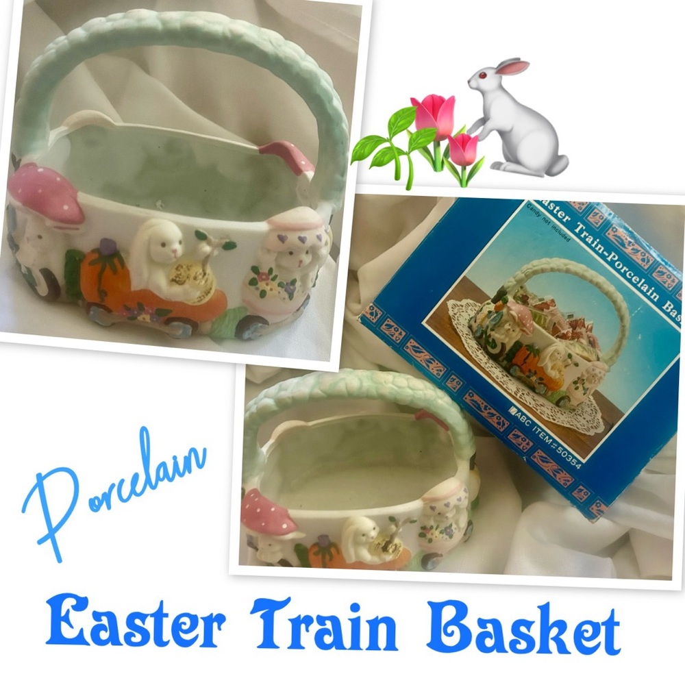 Porcelain Easter Train Basket